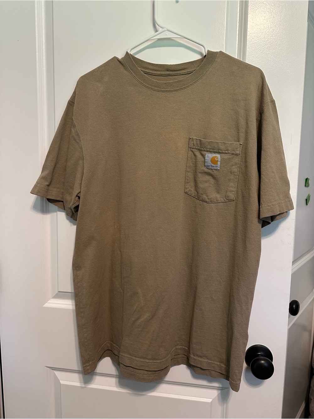 Carhartt Men’s Short Sleeve Pocket T-Shirt in Tan Brown size Medium